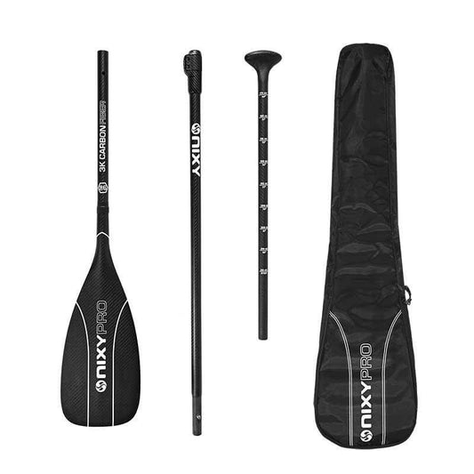 NIXY 3-Piece Adjustable 100% 3K Carbon Fiber SUP Pro Paddle