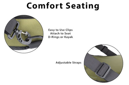 Deluxe Inflatable Kayak Seat Green