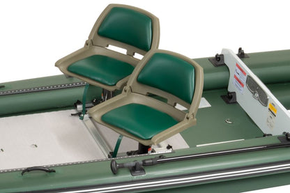 Tandem Green Locking Swivel Seats w/ 7" Pedestals